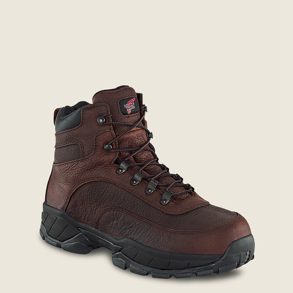 Red Wing Mens Hiking Boots - Truhiker - 6-inch Waterproof Soft Toe - Dark Brown - IMW698235